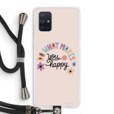 Happy days: Samsung Galaxy A71 Transparant Hoesje met koord
