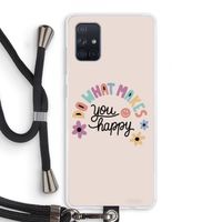 Happy days: Samsung Galaxy A71 Transparant Hoesje met koord