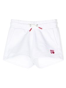 HUGO KIDS short en coton à logo brodé - Blanc