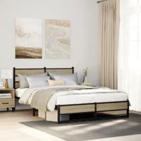 Bedframe zonder matras metaal sonoma eikenkleurig 135x190 cm