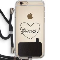 Friends heart black: iPhone 6 PLUS / 6S PLUS Transparant Hoesje met koord