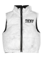 Dkny Kids gilet matelassé à logo imprimé - Blanc