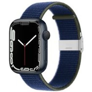 Nylon bandje met klemsluiting - Donkerblauw - Geschikt voor Apple Watch 38mm / 40mm / 41mm