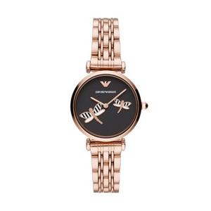 Emporio Armani Rosegoudkleurig roestvrijstalen horloge met twee wijzers AR11206