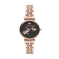 Emporio Armani Rosegoudkleurig roestvrijstalen horloge met twee wijzers AR11206