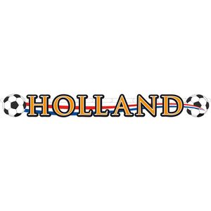 1x Holland voetbal slinger/ bannier karton 115x12 cm - Oranje versiering raam - Feestslingers