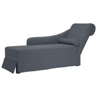 Chaise longue met bolster&rechterarmleuning fluweel donkergrijs