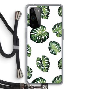 Tropische bladeren: OnePlus 9 Pro Transparant Hoesje met koord