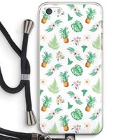 Ananas bladeren: iPhone 5 / 5S / SE Transparant Hoesje met koord
