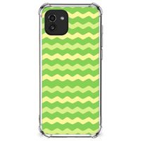 Samsung Galaxy A03 Doorzichtige Silicone Hoesje Waves Green