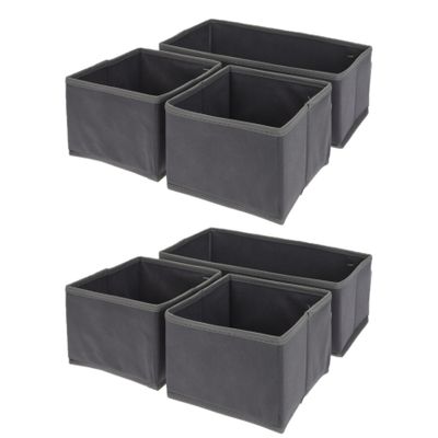 Kast opberg/opruim manden 6-delig donkergrijs 28 x 14 x 11 cm Kast opberg/opruim manden 6-delig donkergrijs 28 x 14 x 11 cm