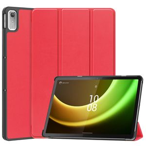 Basey Lenovo Tab P11 (2e Gen) Hoesje Kunstleer Hoes Case Cover -Rood