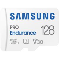 Samsung pro endurance 128 gb microsdxc (2022) geheugenkaart (wit, uhs-i u3, class 10, v30, incl. sd-adapter)