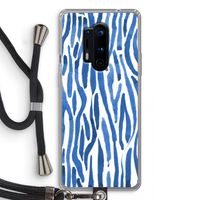 Blauwe nerven: OnePlus 8 Pro Transparant Hoesje met koord