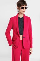 Gestanste fuchsia blazer - RED - 44 - thumbnail