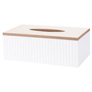 Tissuedoos/tissuebox Athena - wit - rechthoekig - mdf hout - 23 x 12 x 9 cm