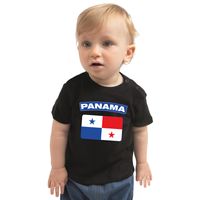 Panama t-shirt met vlag zwart voor babys