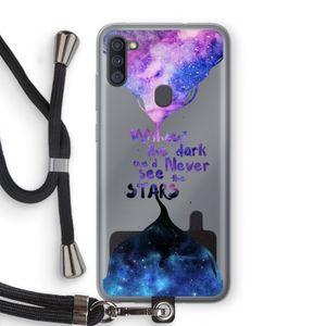 Stars quote: Samsung Galaxy A11 Transparant Hoesje met koord