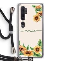Zonnebloemen: Xiaomi Mi Note 10 Pro Transparant Hoesje met koord