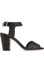 Giuseppe Zanotti sandales Emmanuelle 80 mm à paillettes - Noir