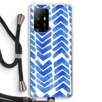 Blauwe pijlen: Oppo A94 5G Transparant Hoesje met koord