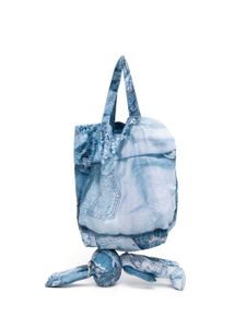 Natasha Zinko sac cabas Bunny à imprimé denim - Bleu