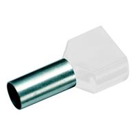 Cimco 18 2460 Dubbele adereindhulzen 0.5 mm² Deels geïsoleerd Wit 100 stuk(s)