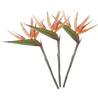 Kunstbloem Strelitzia - 3x - 90 cm - losse tak - kunst zijdebloem - Paradijsvogelplant - decoratie