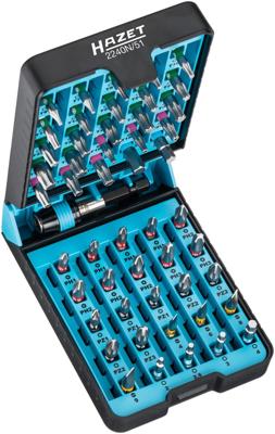 HAZET Bitset | 2-6 | PH1-PH3 | PZ1-PZ3 | T6-T40 | 1/4 inch (6,3 mm) zeskant massief | Pozidriv-profiel PZ, Kruiskop profiel PH, Tamper resistant