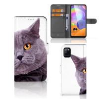 Samsung Galaxy A31 | Telefoonhoesje | Met pasjeshouder | Kat