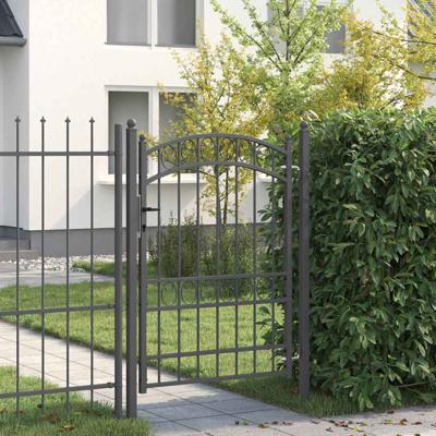 Hekpoort met slot Grijs 170 x 100 cm Poedergecoat staal