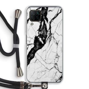 Witte marmer 2: Huawei P40 Lite Transparant Hoesje met koord
