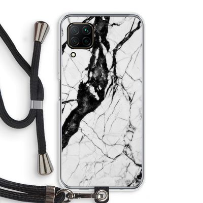 Witte marmer 2: Huawei P40 Lite Transparant Hoesje met koord