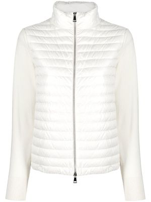Moncler cardigan en laine à design matelassé - Blanc
