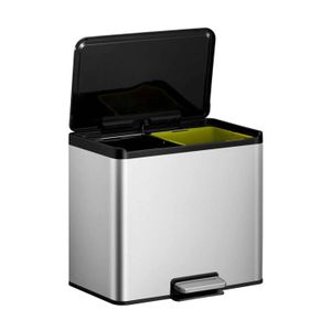 EKO Essential Recycler pedaalemmer afvalscheider - 2 x 15L - mat RVS