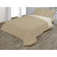 Dekbedovertrek set Hosteline VEGAS Beige Bed van 150 3 Onderdelen