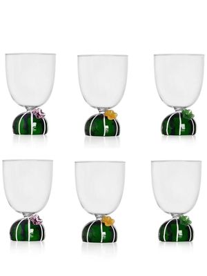 Ichendorf Milano lot de 6 verres à tige de cactus - Blanc