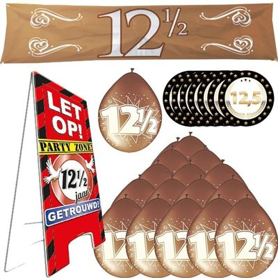 Compleet jubileum pakket versiering 12,5 jaar getrouwd thema