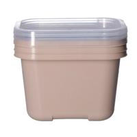 Vershoudbakjes nestbaar - BPA vrij - meal prep - 3x stuks van 1 liter - beige - thumbnail