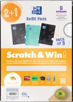Oxford School cursusblok, ft A4, 100 vel, assorti, gelijnd, 2 + 1 gratis, Scratch & Win