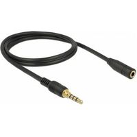 Delock 85629 Stereo Jack Verlengkabel 3,5 mm 4-pins male naar female 1 m zwart