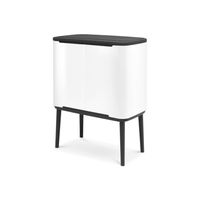 Brabantia 313523 vuilnisbak 33 l Rechthoekig Roestvrijstaal Zwart, Wit - thumbnail