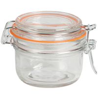 Voorraadpot/bewaarpot - 170 ml - glas - met beugelsluiting - D9 x H7 cm