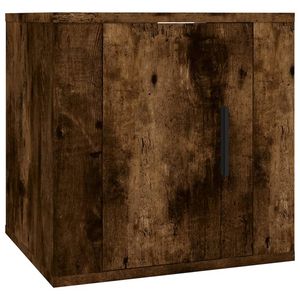 The Living Store TV-meubel - Wandgemonteerd - Kast - 40 x 34.5 x 40 cm - Gerookt eiken