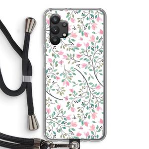 Sierlijke bloemen: Samsung Galaxy A32 5G Transparant Hoesje met koord