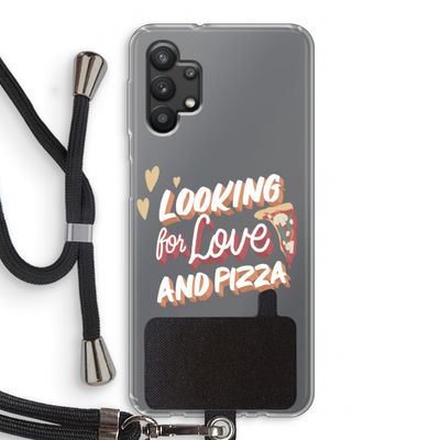 Pizza is the answer: Samsung Galaxy A32 5G Transparant Hoesje met koord