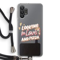 Pizza is the answer: Samsung Galaxy A32 5G Transparant Hoesje met koord