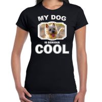 Cairn terrier honden t-shirt my dog is serious cool zwart voor dames - thumbnail