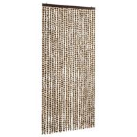 vidaXL Vliegengordijn 100x220 cm chenille beige en bruin