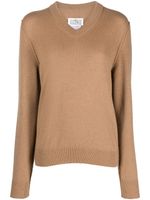 Maison Margiela pull en cachemire à col v - Marron